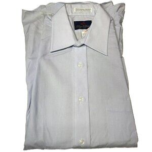 Allyn St George Dress Shirt Light Blue Single Needle New Old Stock 15 1/2 32/33